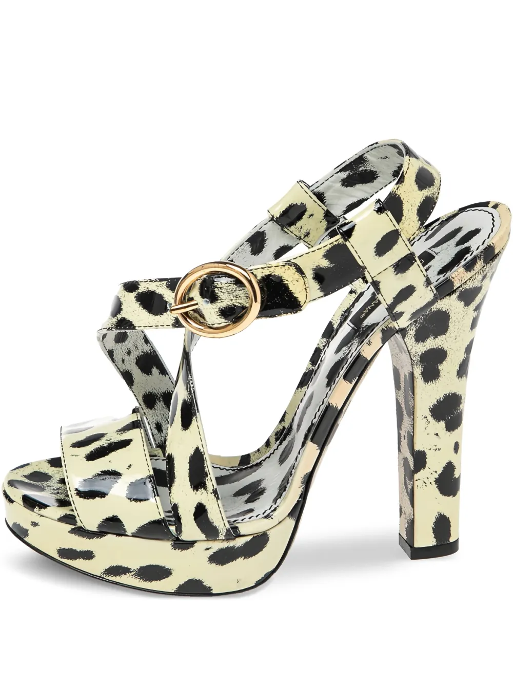 Dolce & Gabbana Pre-Owned 140mm leopard-print platform sandals | Yellow | Image 1