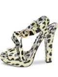 Dolce & Gabbana Pre-Owned 140mm leopard-print platform sandals - Yellow