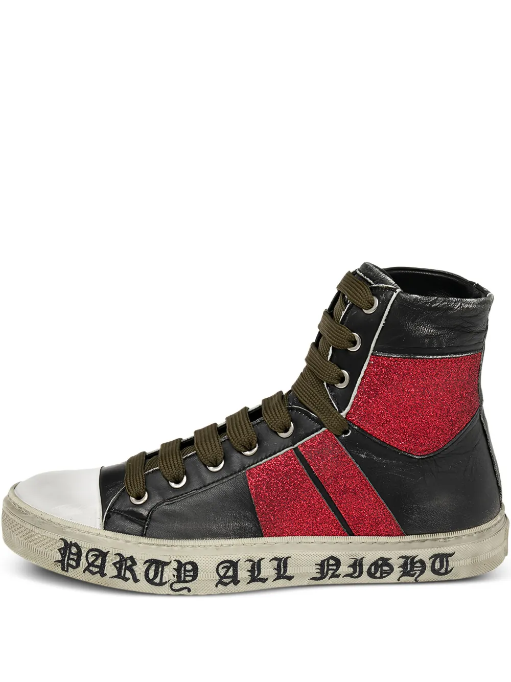 AMIRI プレオウンド Sleep All Day Party All Night ハイカットスニーカー - ブラック AMIRI プレオウンド Sleep All Day Party All Night ハイカットスニーカー - ブラック