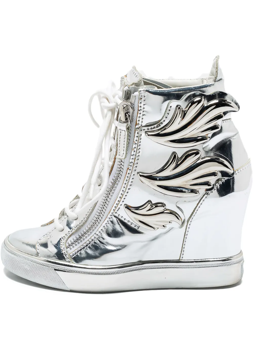 metallic wedge sneakers
