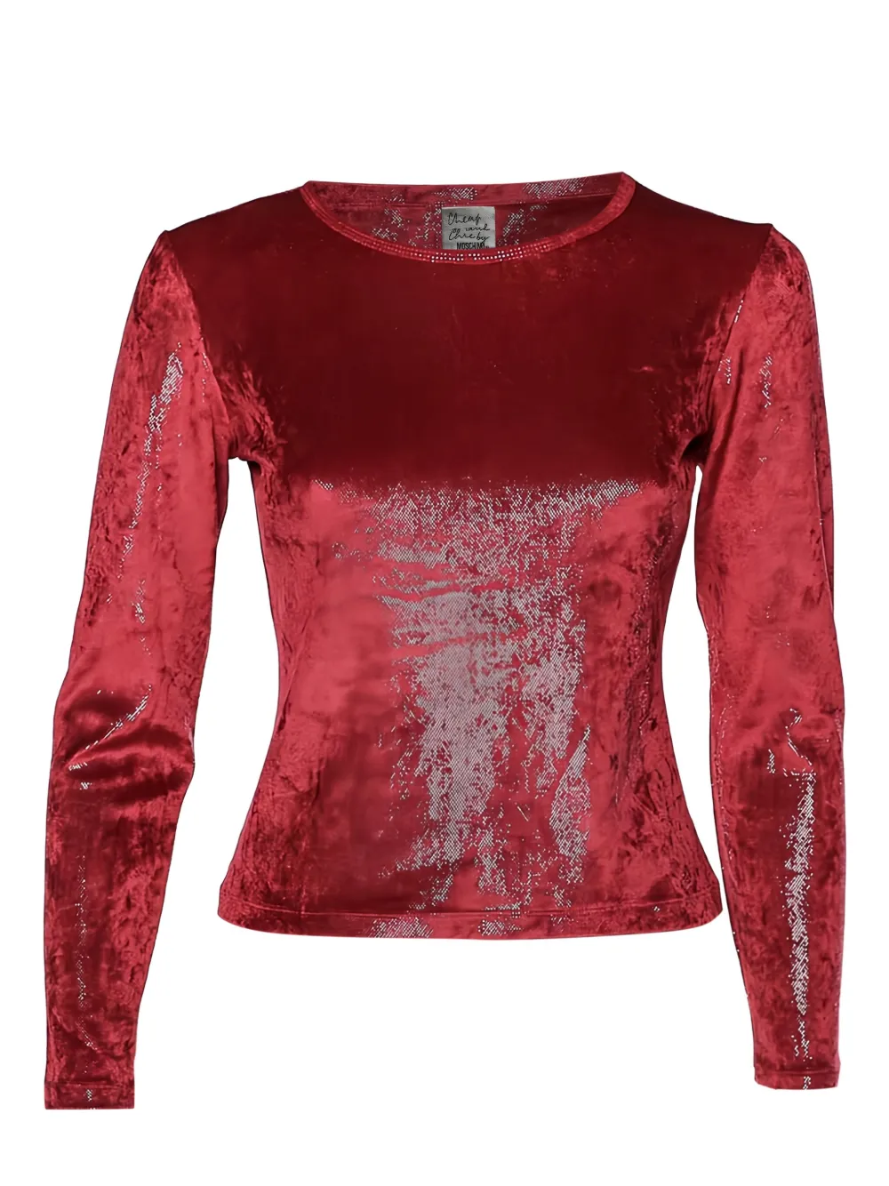 Moschino Pre-Owned бархатный топ с длинными рукавами | красный | Image 1