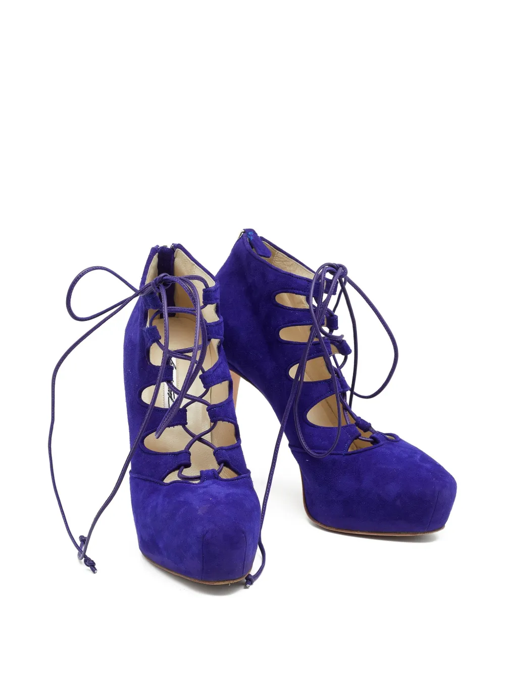 Brian Atwood Pre-owned 120 mm pumps met plateauzool en uitgesneden details - Paars