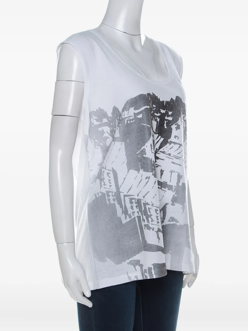 Pre-owned Tory Burch Printed Sleeveless Top