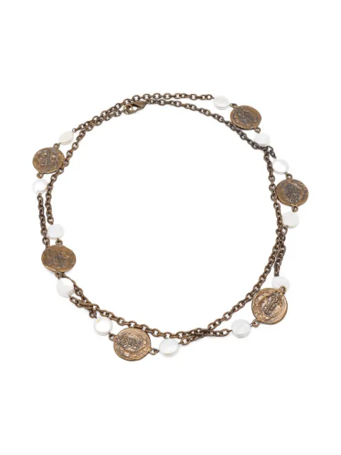 Carolina Herrera Vintage logo-charm chain necklace