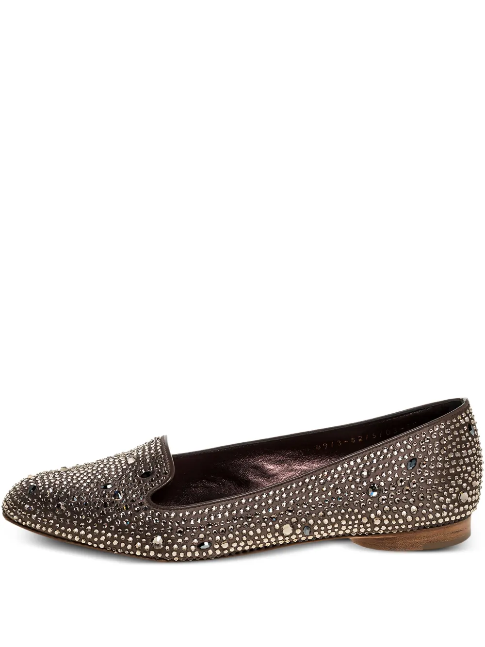 Gina crystal-embellished flat shoes | Brown | Image 1