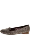 Gina crystal-embellished flat shoes - Brown
