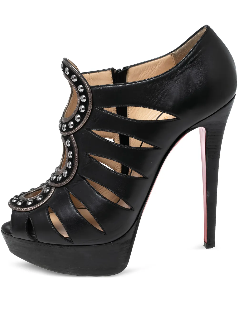 Christian Louboutin Pre-Owned Maralla 130mm カットアウト ブーツ 130mm - ブラック Christian Louboutin Pre-Owned Maralla 130mm カットアウト ブーツ 130mm - ブラック