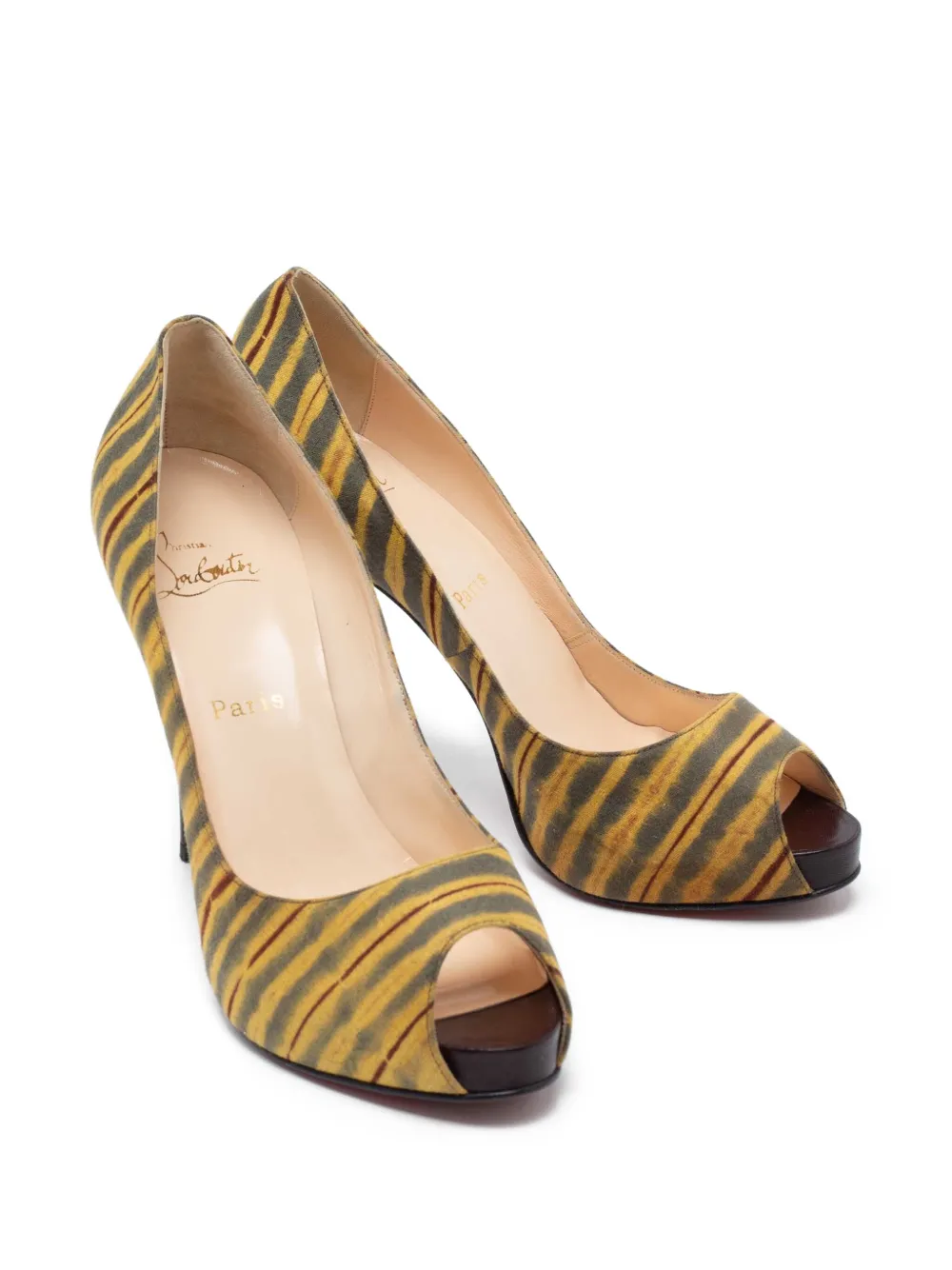 Christian Louboutin Pre-Owned 120 mm leren pumps met hak - Geel