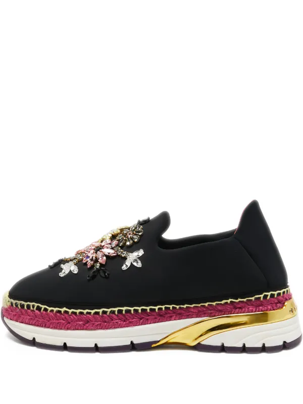 Dolce & Gabbana ビジュー付きスニーカー Dolce & Gabbana Pre-Owned ビジュートリム スニーカー | ブラック