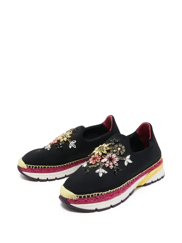 Dolce & Gabbana Pre-Owned ビジュートリム スニーカー | ブラック