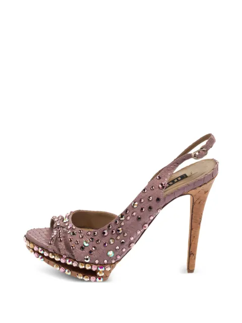 Le Silla 125 mm slingback sandalen verfraaid met kristallen