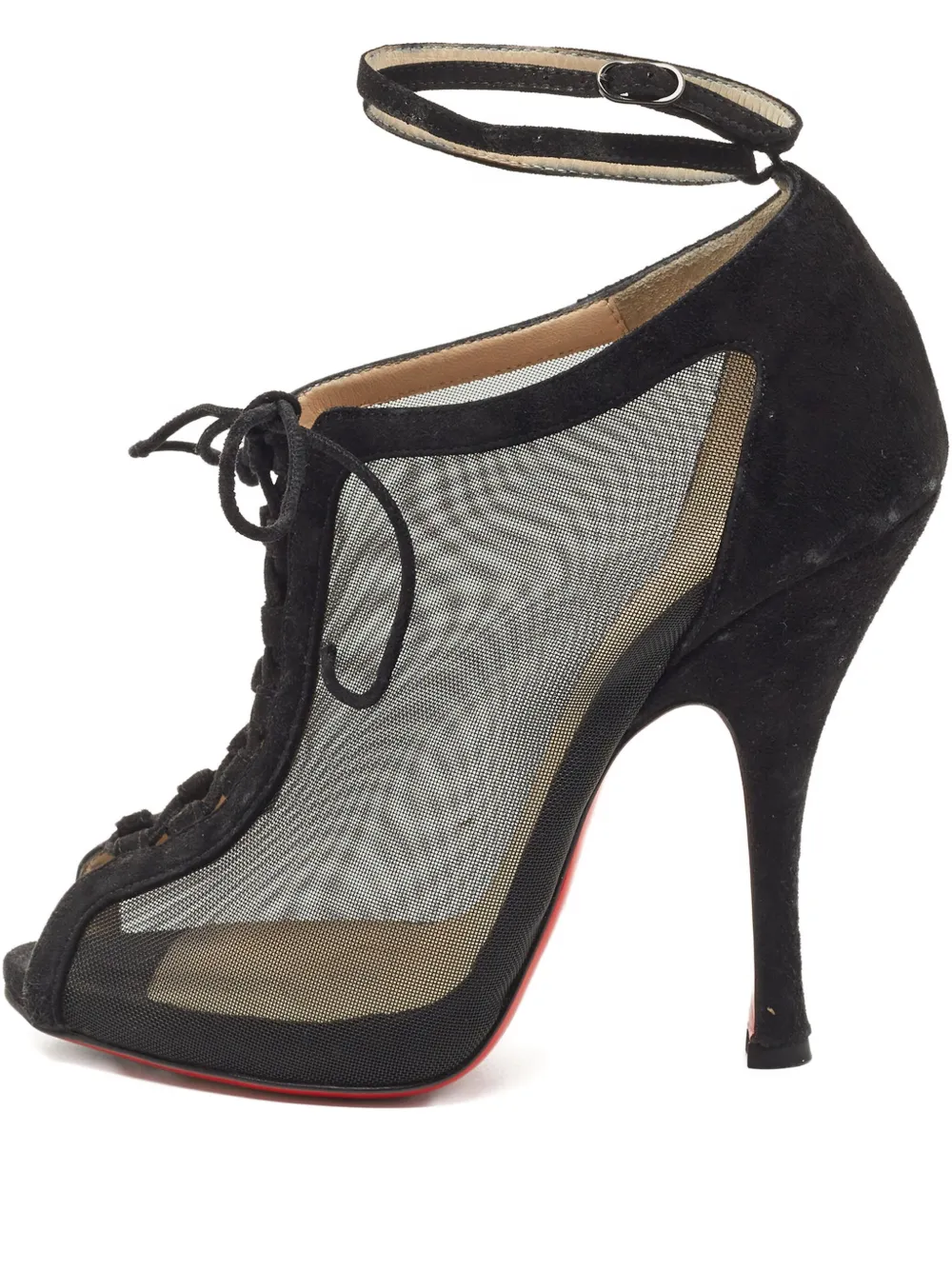 Christian Louboutin Pre-Owned 120mm mesh booties - ブラック Christian Louboutin Pre-Owned 120mm mesh booties - ブラック