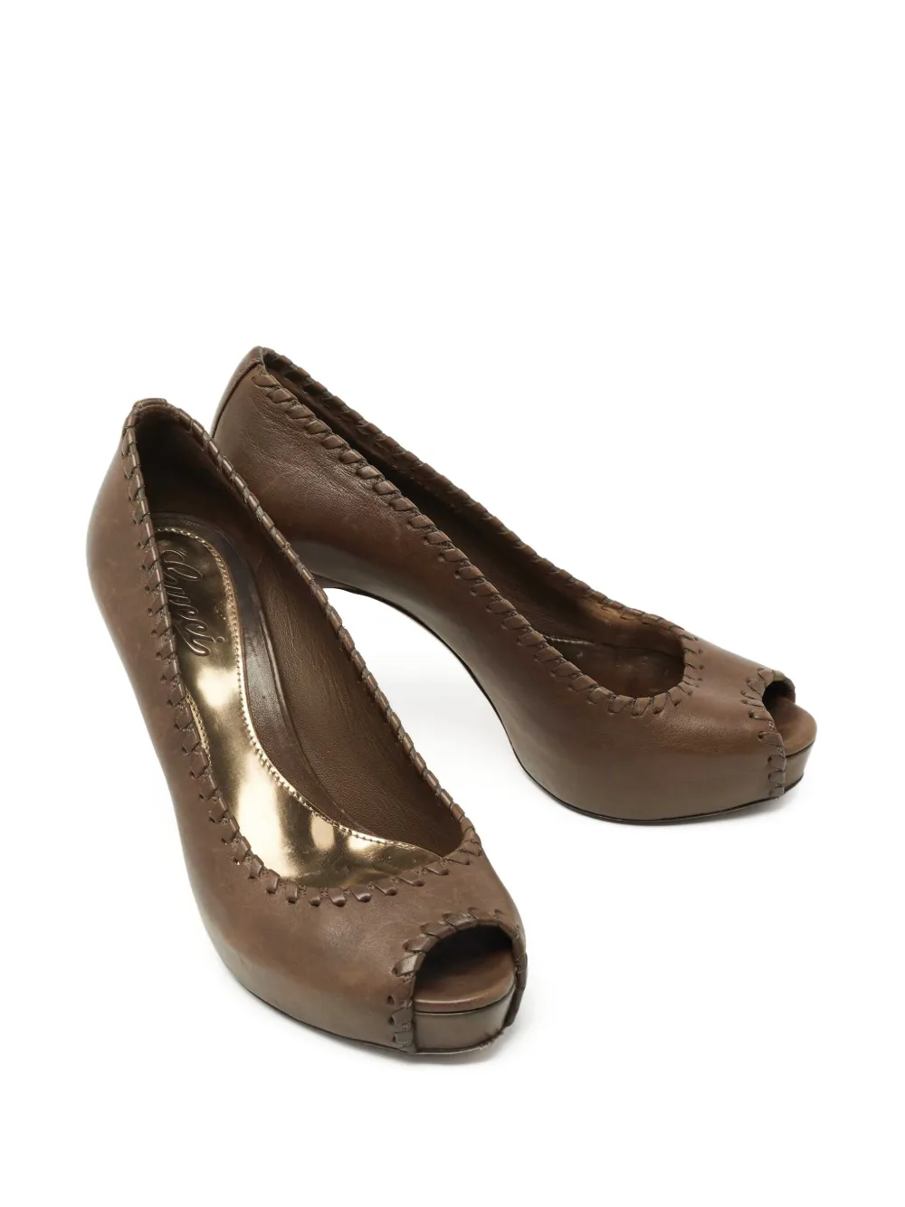 105mm whipstitch-trim pumps