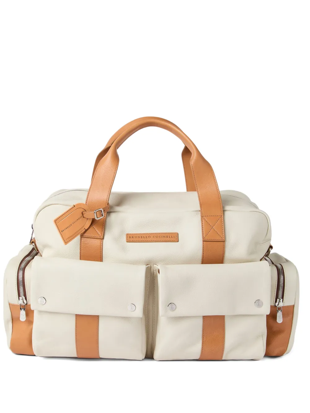 Brunello Cucinelli Duffeltas met meerdere zakken Beige