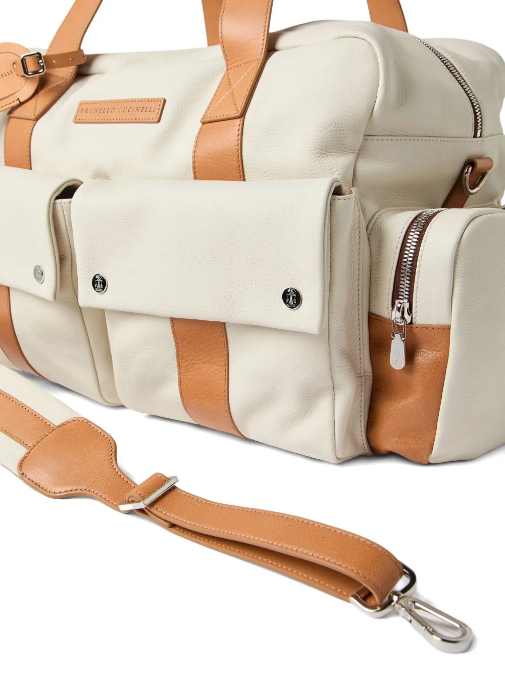 Brunello Cucinelli Duffeltas met meerdere zakken Beige