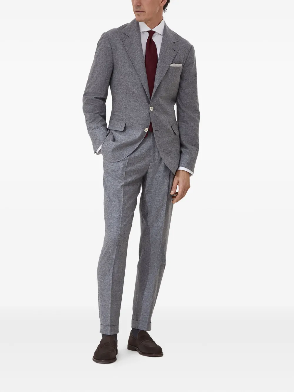Brunello Cucinelli Twill overhemd Wit