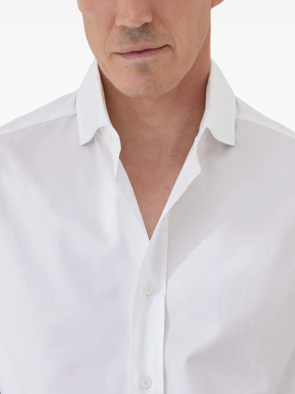 Brunello Cucinelli Twill overhemd Wit