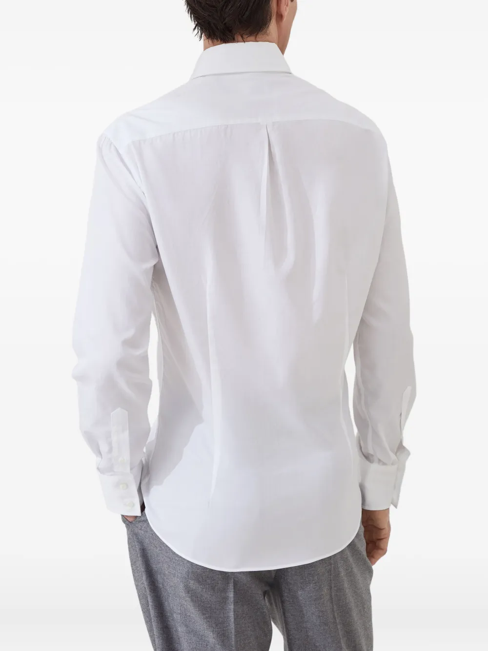Brunello Cucinelli Twill overhemd Wit