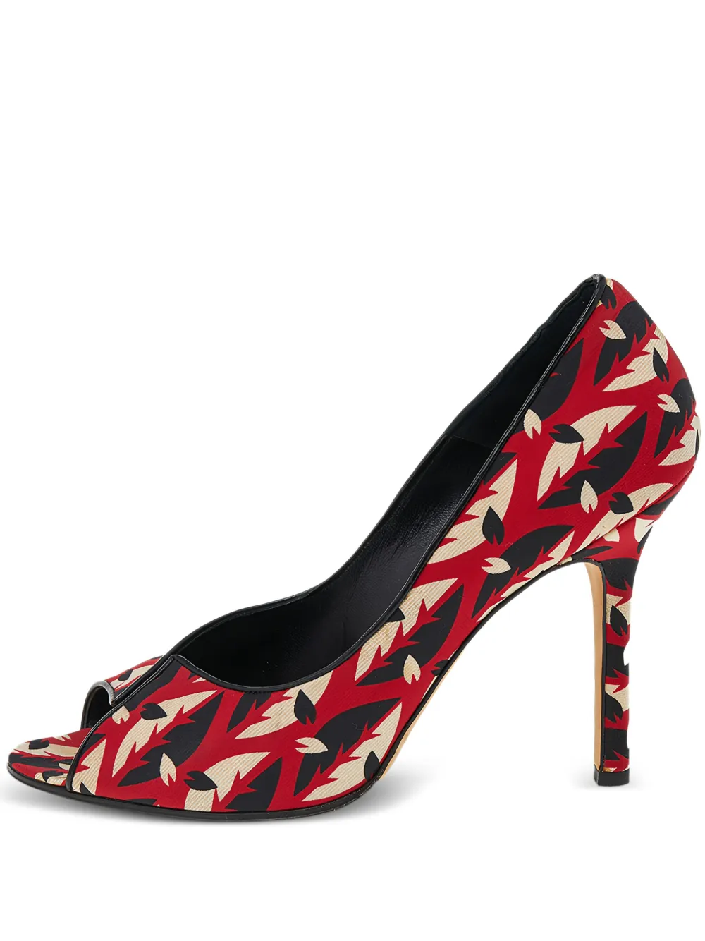 Manolo Blahnik pre-owned 105mm abstract-pattern peep-toe heels | Red | Image 1