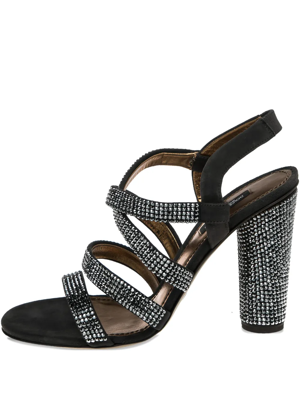 Dolce & Gabbana Pre-Owned 100mm crystal-embellished suede sandals - Dolce & Gabbana Pre-Owned 100mm crystal-embellished suede sandals -
