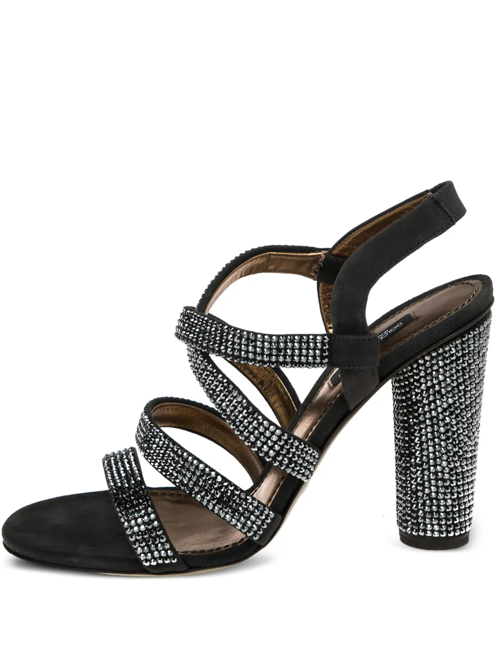 Dolce & Gabbana Pre-Owned 100mm crystal-embellished suede sandals | Black | Image 1