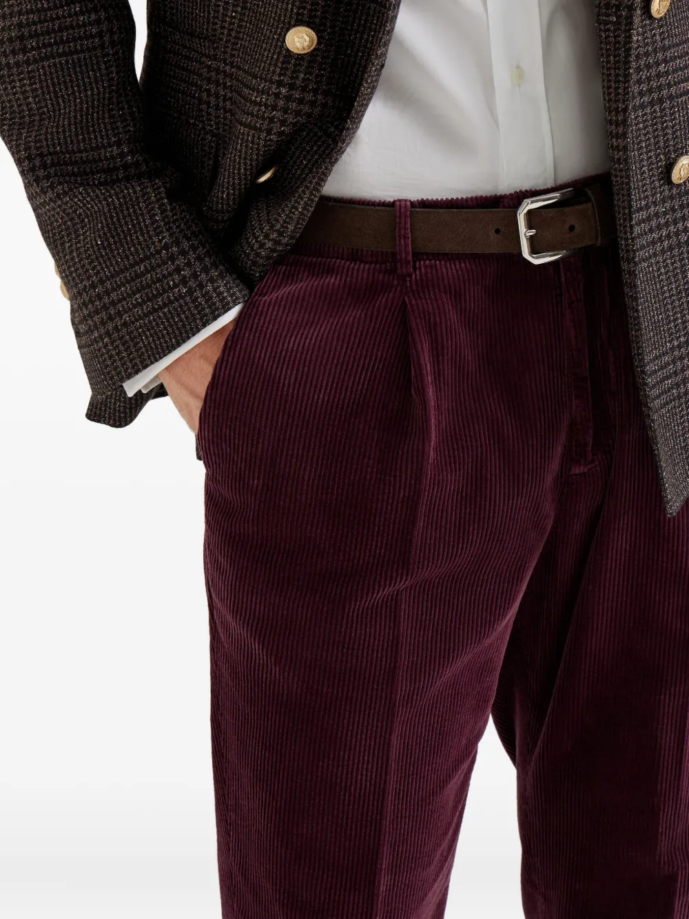 Brunello Cucinelli Ribfluwelen broek Paars