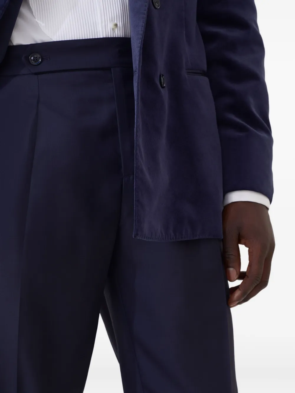 Brunello Cucinelli Pantalon met geplooid detail Blauw