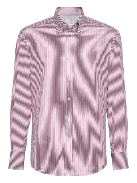 Brunello Cucinelli camisa con rayas estampadas