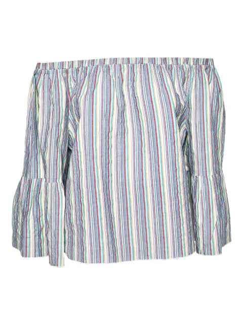 See By Chloé Vintage striped off-the-shoulder blouse