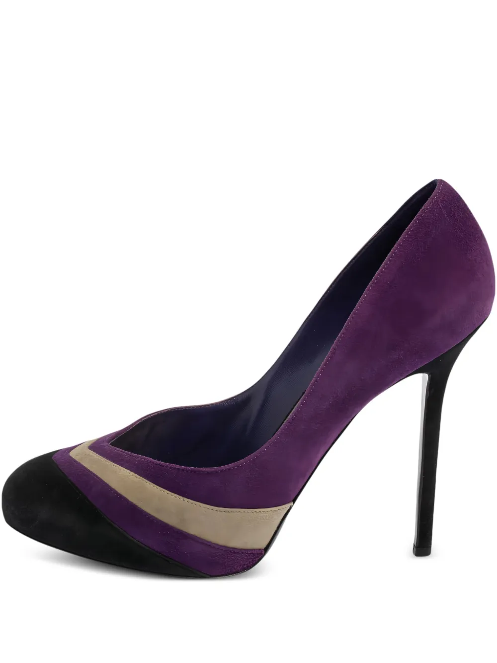 Sergio Rossi Vintage pre-owned 125mm colour-block suede pumps | Purple | Image 1