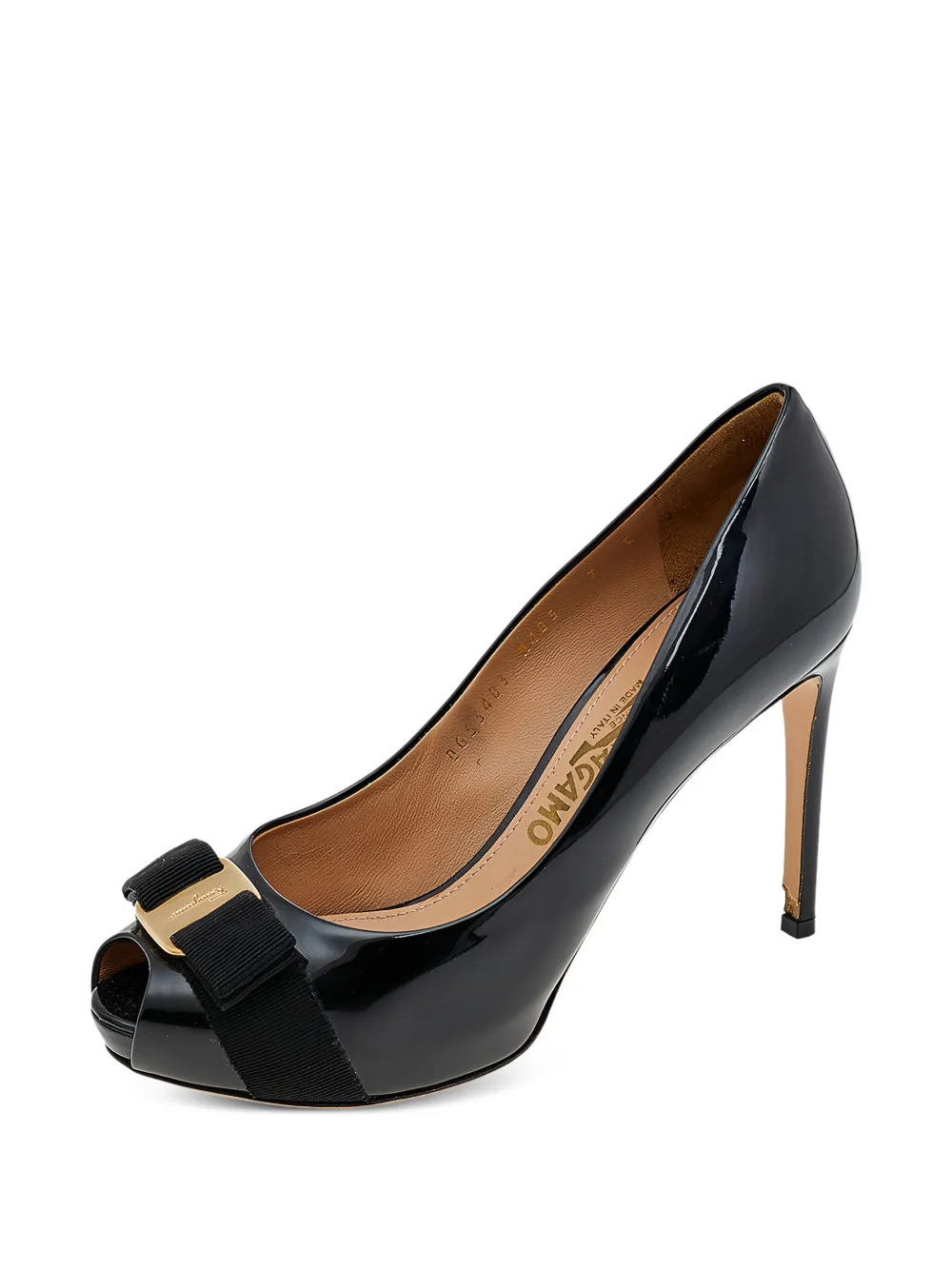 Ferragamo Pre-Owned 100mm peep-toe patent pumps | Image 2