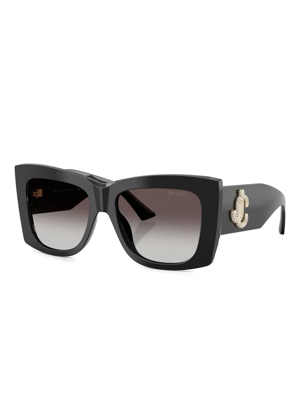 Jimmy Choo Eyewear logo-plaque square-frame sunglasses Zwart