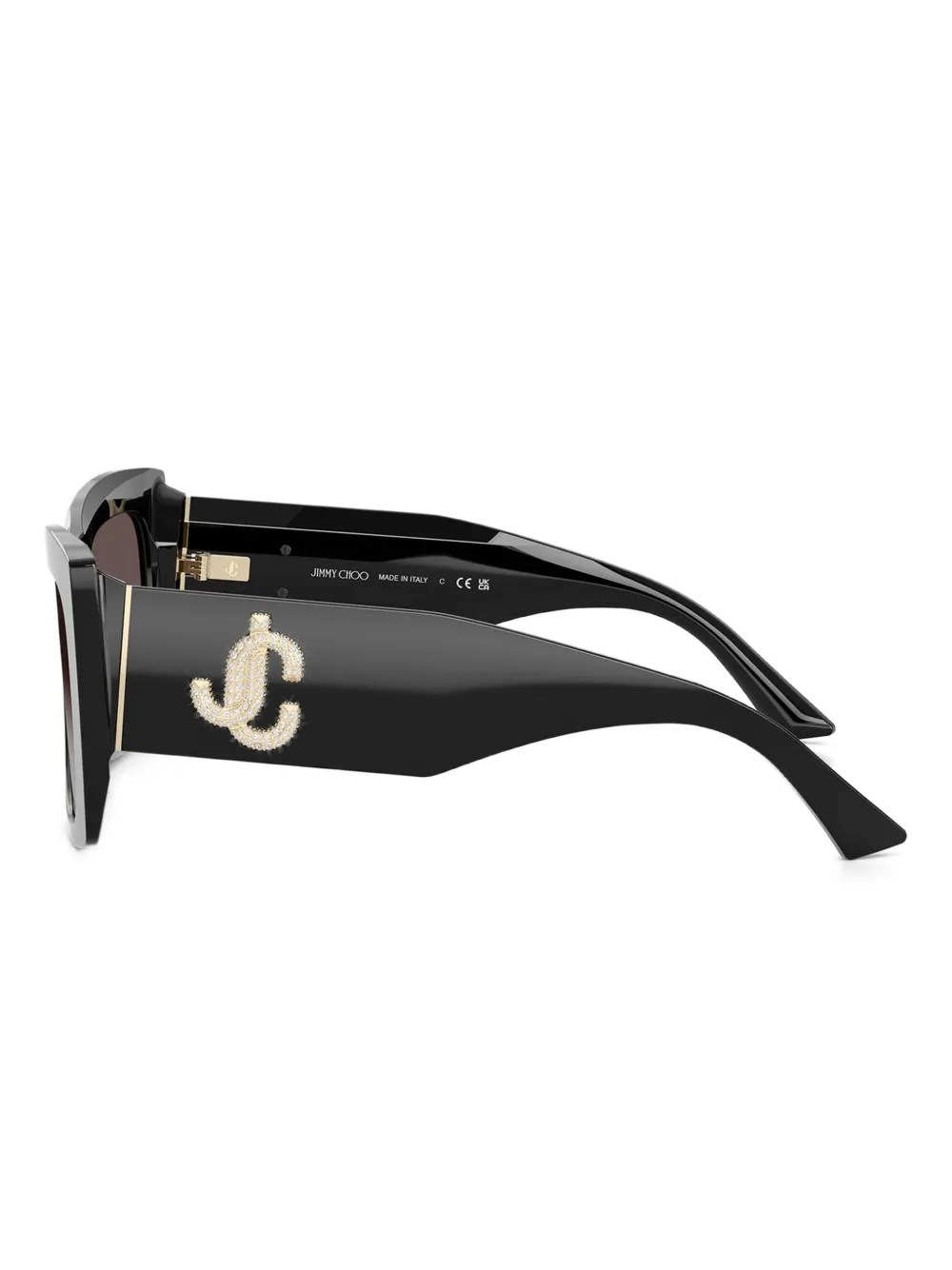 Jimmy Choo Eyewear logo-plaque square-frame sunglasses Zwart