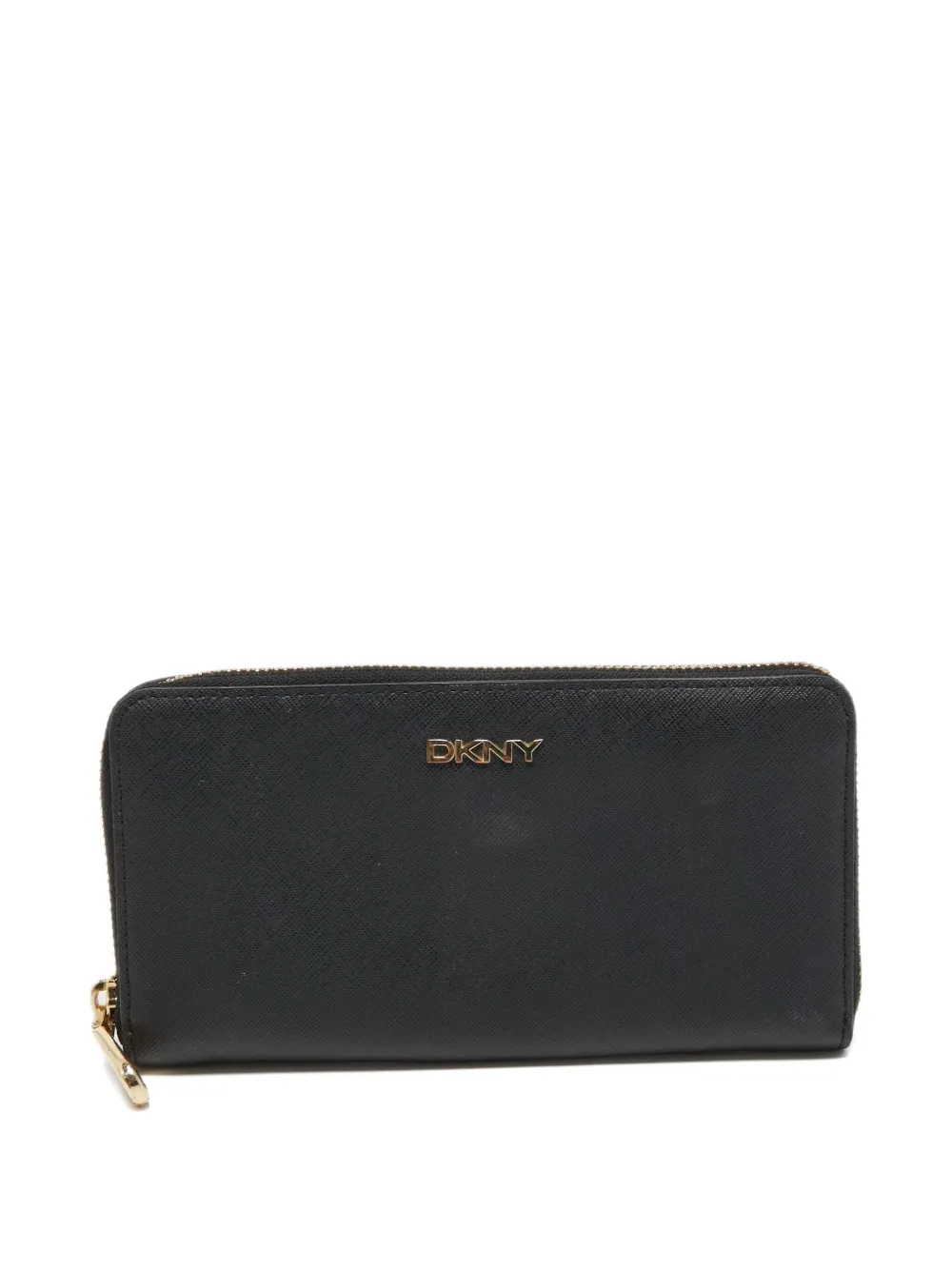 pre-owned zip-around leather wallet