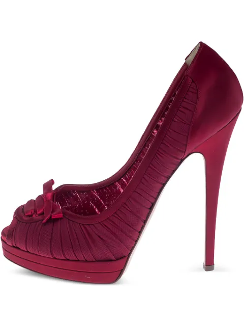 Casadei 140mm bow-detail pleated pumps