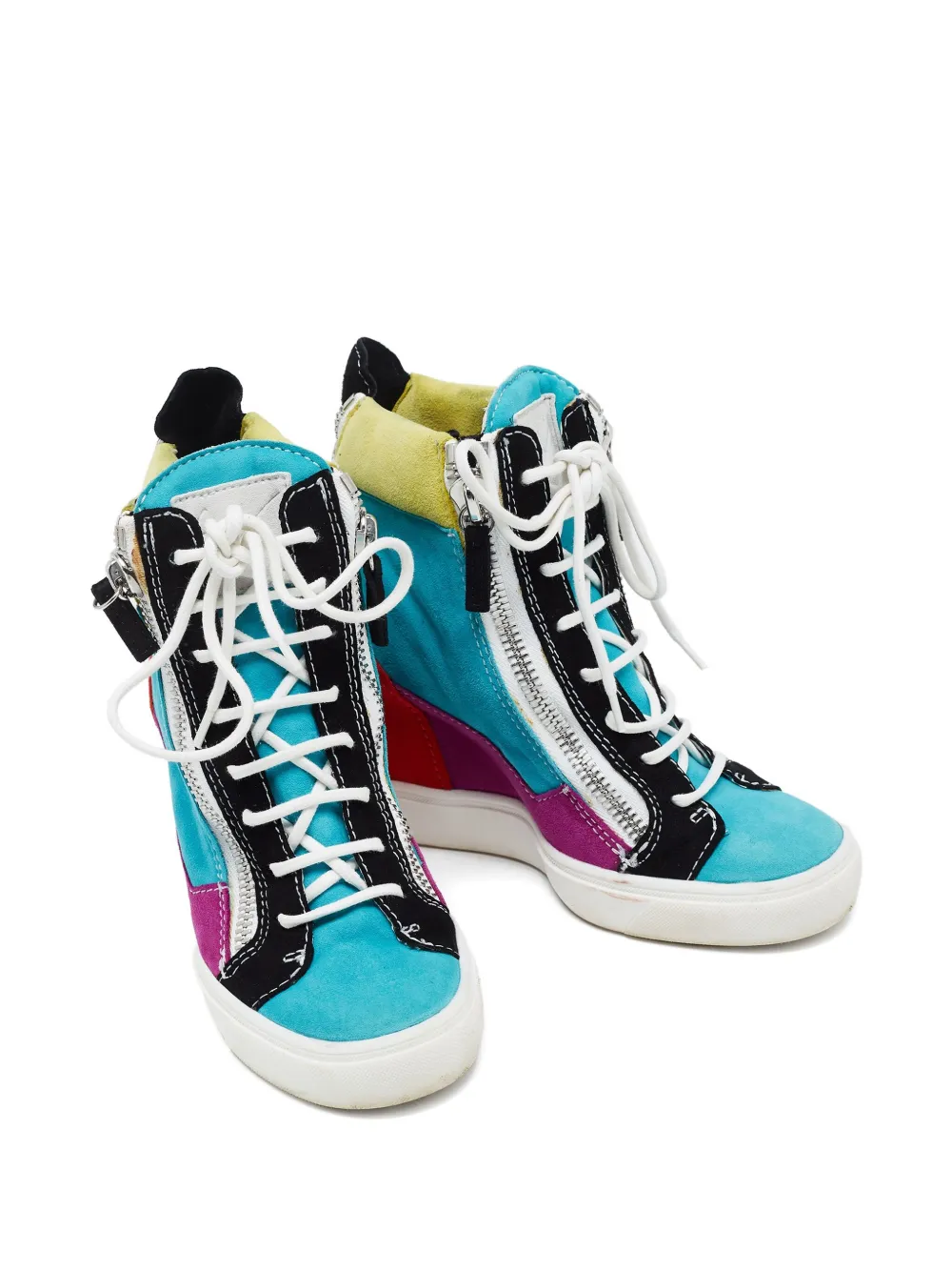 Giuseppe Zanotti Vintage Pre-owned suède sneakers met sleehak - Blauw