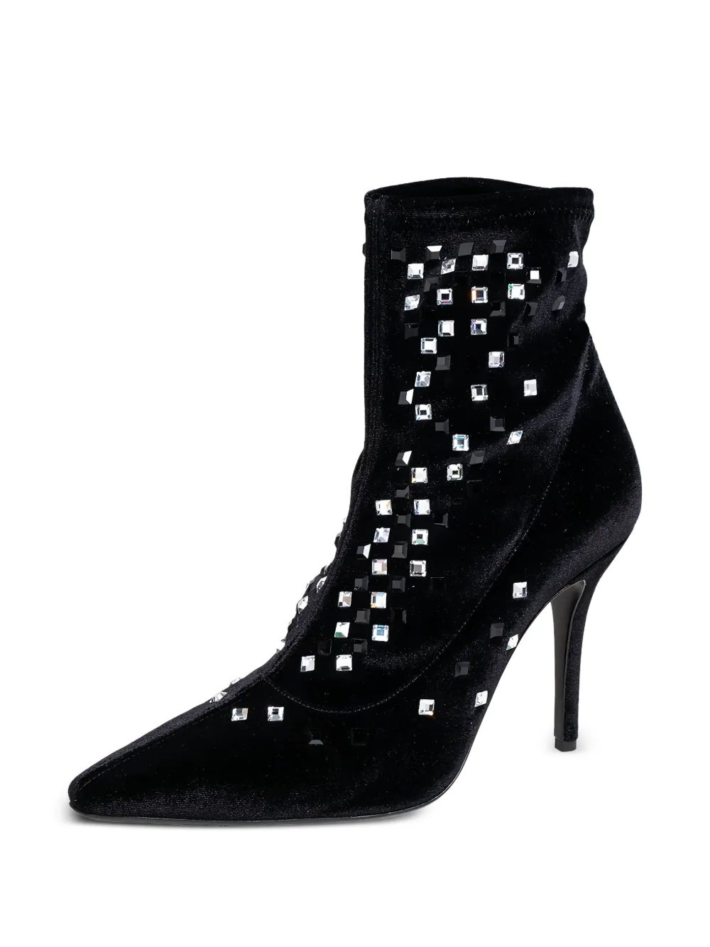Giuseppe Zanotti Vintage Pre-owned 100 mm enkellaarzen verfraaid met kristallen - Zwart