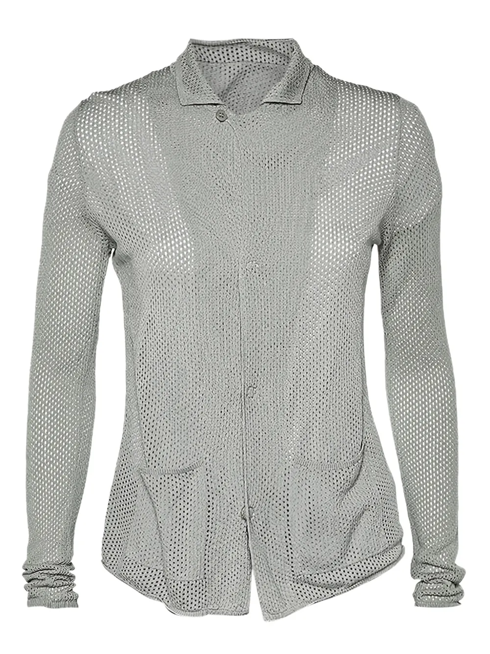Giorgio Armani Pre-Owned mesh cardigan | Grey | Image 1