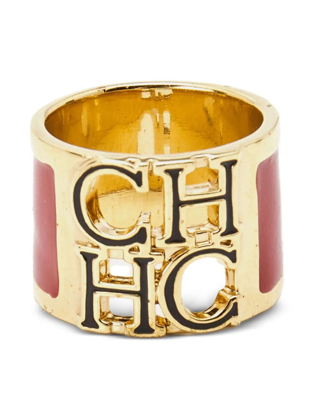 Pre-owned Carolina Herrera Vintage  Ch Wide Band Ring