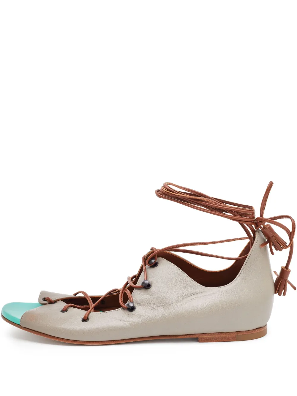 Malone Souliers pre-owned Lucia lace-up open-toe sandals | Neutrals | Image 1