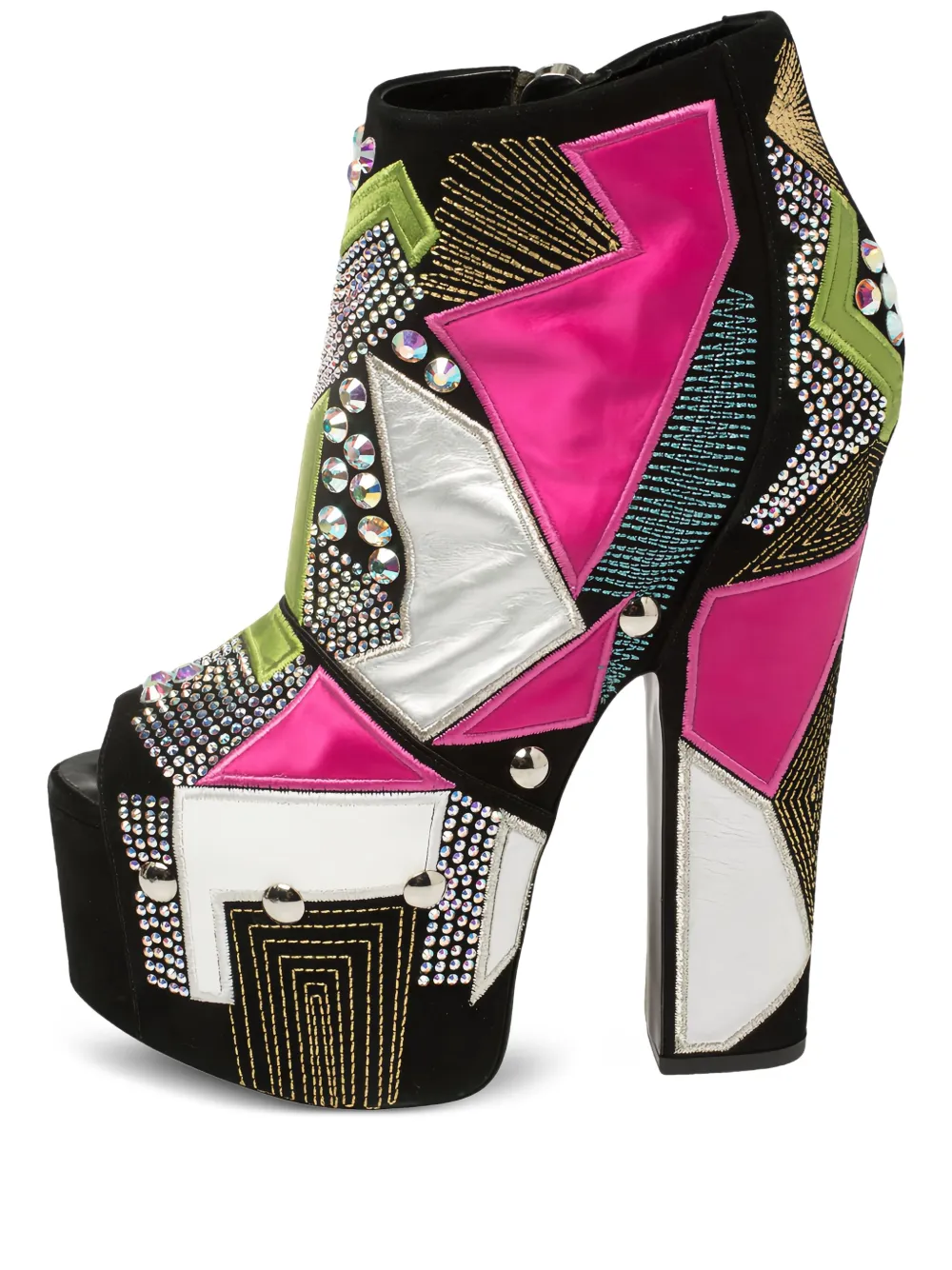 145mm crystal-embellishment heeled boots