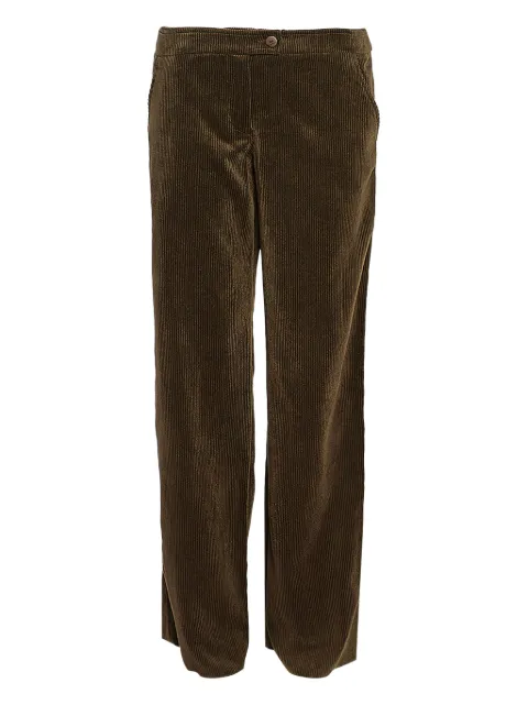 Giorgio Armani Pre-Owned بنطال مخملي مضلع