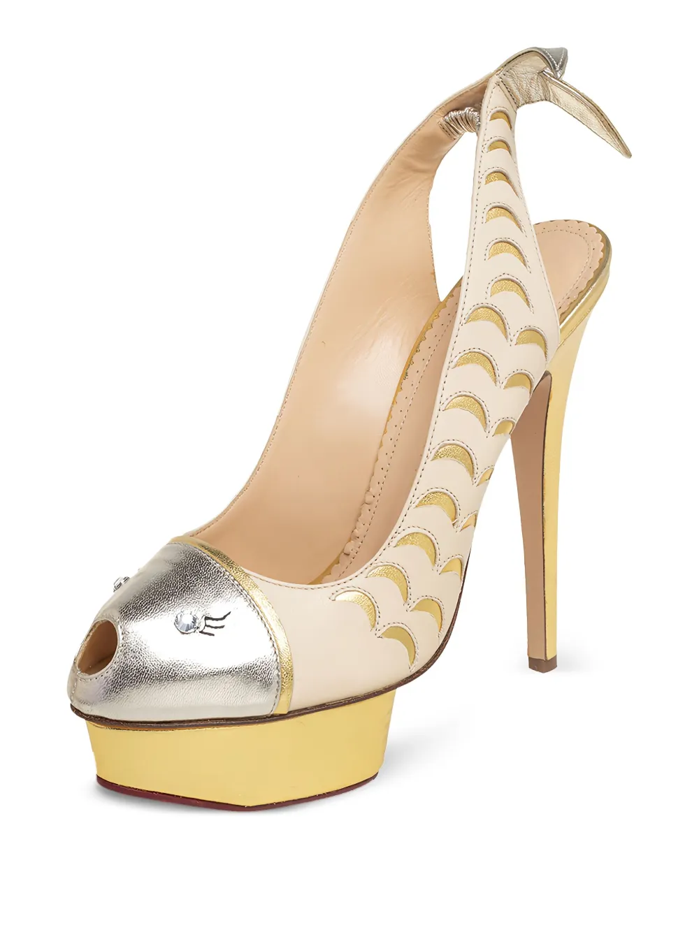 Charlotte Olympia pre-owned 150mm peep-toe platform slingback heels | Image 2