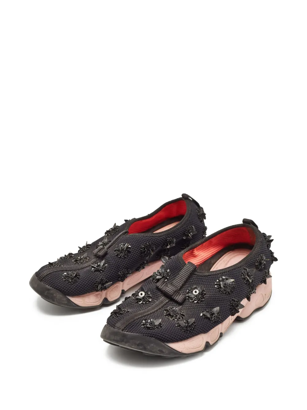 Christian Dior Pre-Owned Fusion sneakers verfraaid met bloemen - Zwart