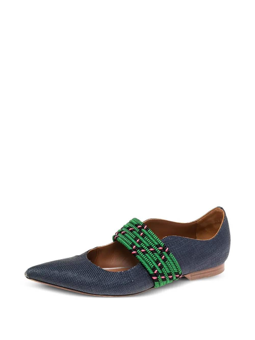 Malone Souliers Pre-owned ballerina's met gevlochten band - Blauw