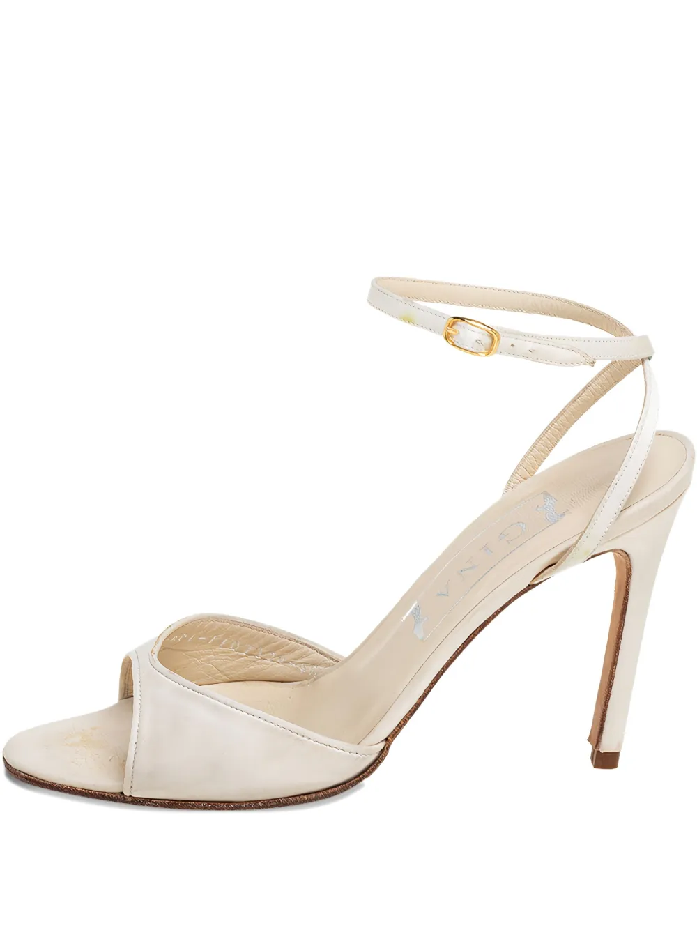 Gina Pre-owned 95mm satin sandals | White | Image 1