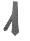 BOSS checked silk tie - Grey