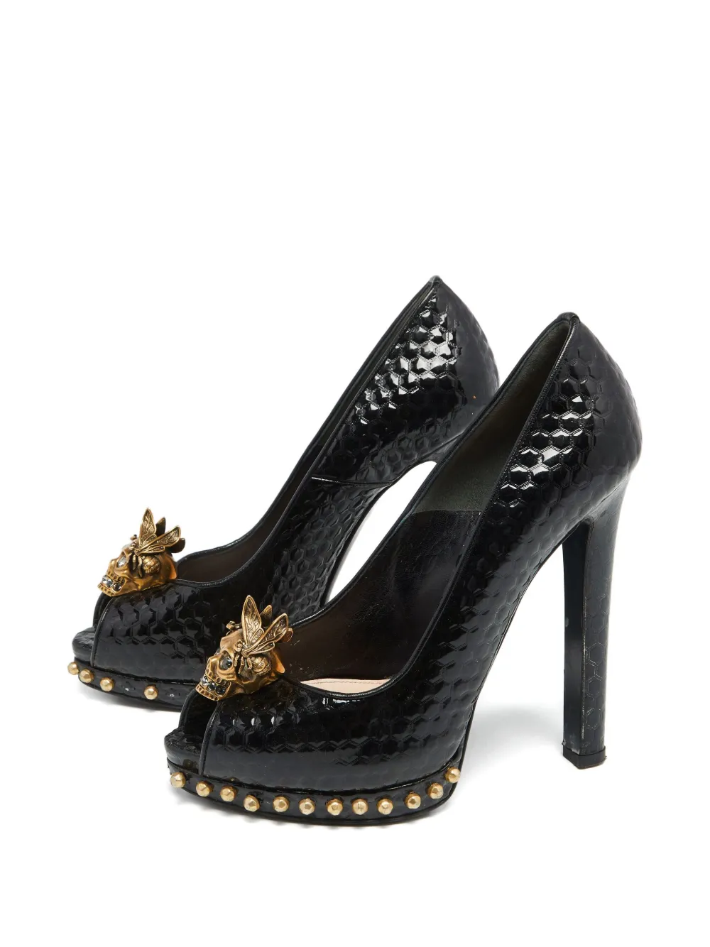 Alexander McQueen Pre-Owned 140 mm leren pumps met hak - Zwart