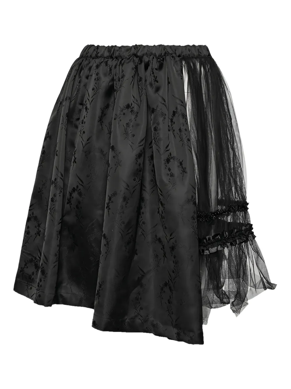 Comme Des Garçons Pre-Owned  floral-embroidered mini skirt | Black | Image 1