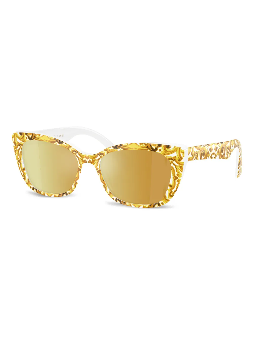 Dolce & Gabbana Eyewear Zonnebril met cat-eye montuur en barokprint Geel